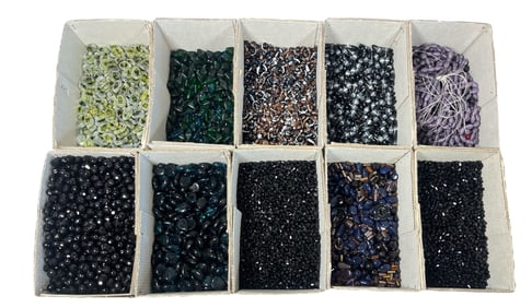Collection of Vintage Beads, Vaseline Glass