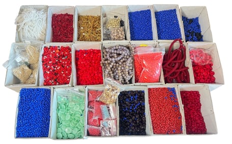 Large Collection of Czech, Vaseline Glass Beads