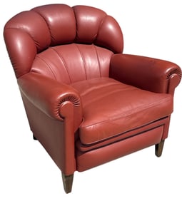 A POLTRONA FRAU Leather Nailhead Trim Armchair
