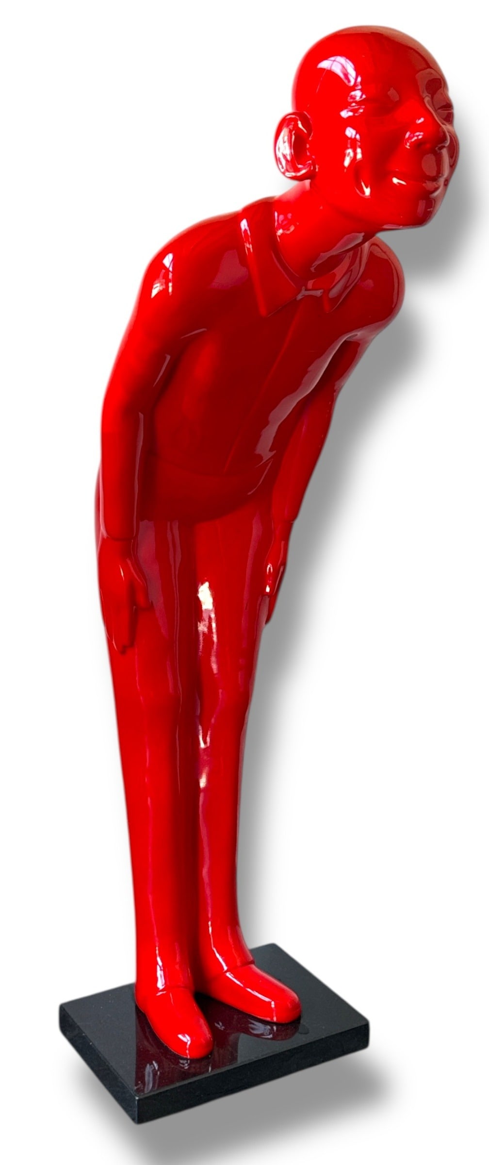 GAO XIAOWU Sculpture of a Man, Attr.: Fiberglass. Attributed to Gao Xiaowu. 65" H x 17.5" W at base x 29" D. Full Size