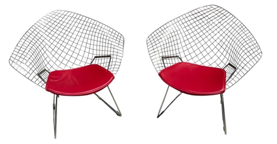 HARRY BERTOIA for KNOLL Diamond Chairs, Pair
