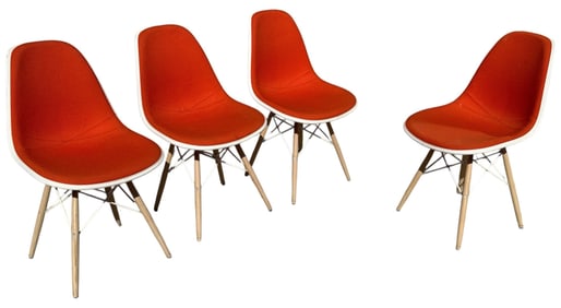 CHARLES & RAY EAMES Upholstered Side Chairs, 4, HERMAN MILLER