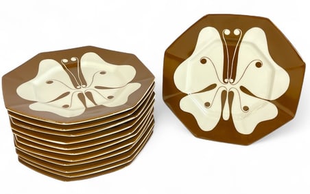 Set of 12 FITZ & FLOYD Allegro Butterfly Plates