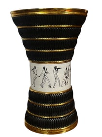 A Mid Century Italian Jazz Band Motif Vase, ELBEE