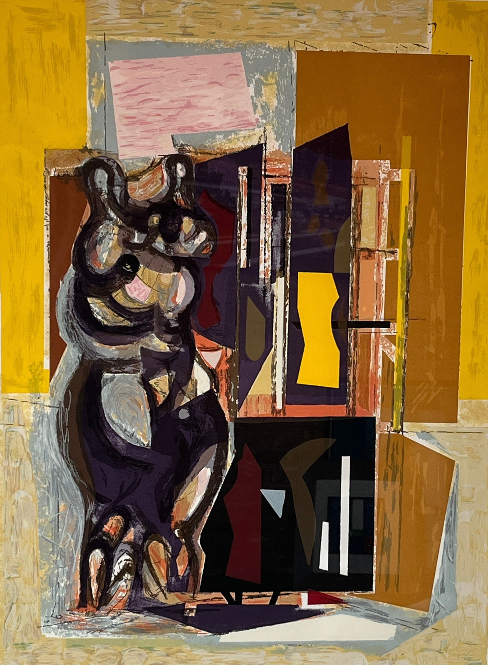 A PETER KOVACS Abstract Artists Proof Print: Measures 37.5" H x 27" W x 1" D.