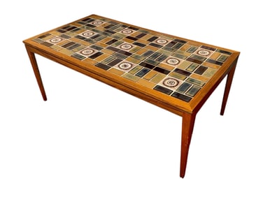 A Danish Teak Mid Century Tile Top Coffee Table