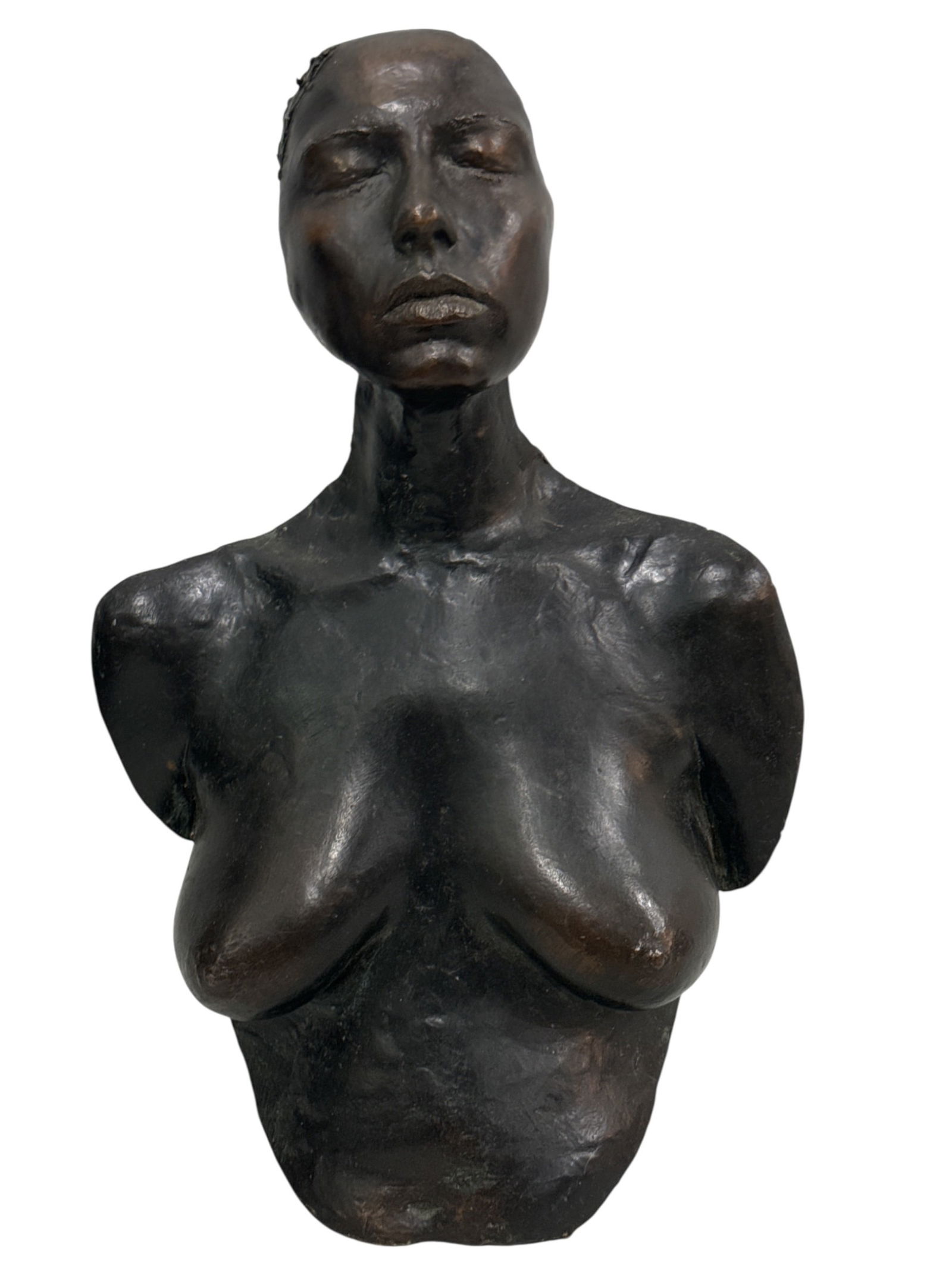 Bronze Female Sculpture, in the style of Robert Graham: 24" H x 15" W x 6.5" D