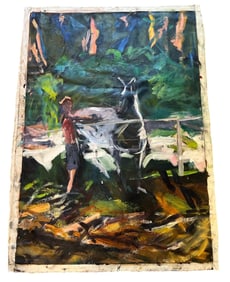 RONAN WALSH, "Monk Standing Beside A Horse", 1997
