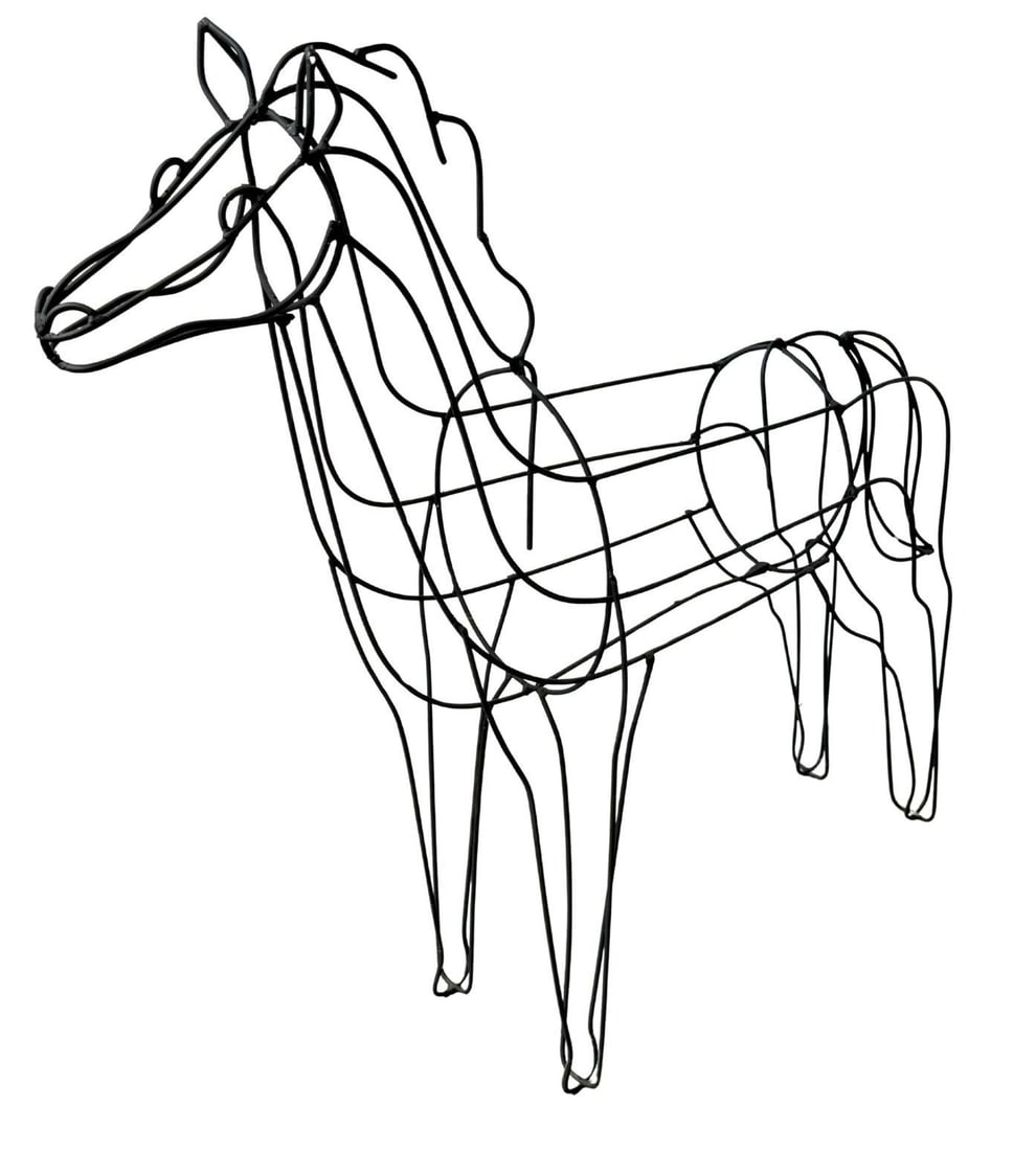 Modernist Wrought Iron Life Size Horse Planter, IMO JOHN RISLEY (1 of 6)