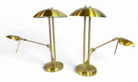 Pair of LEVENGER Brass Desk Lamps