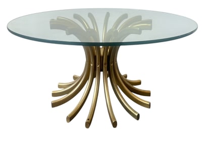 A Mid Century Brass and Glass Wheat Sheaf Coffee Table