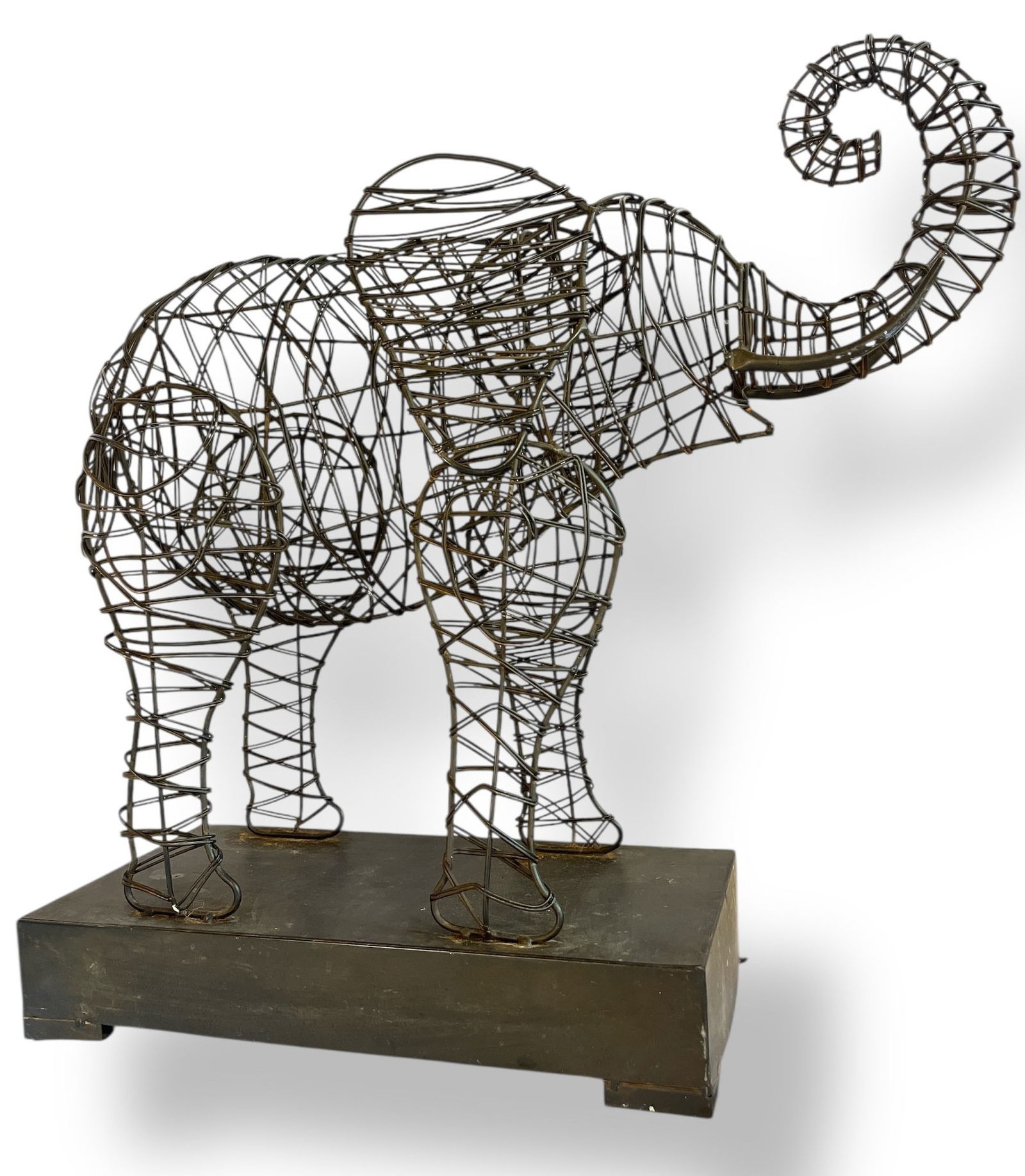 A Mid Century Brutalist Wire Elephant Sculpture (1 of 3)