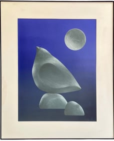 A Modernist Bird and Moon Print