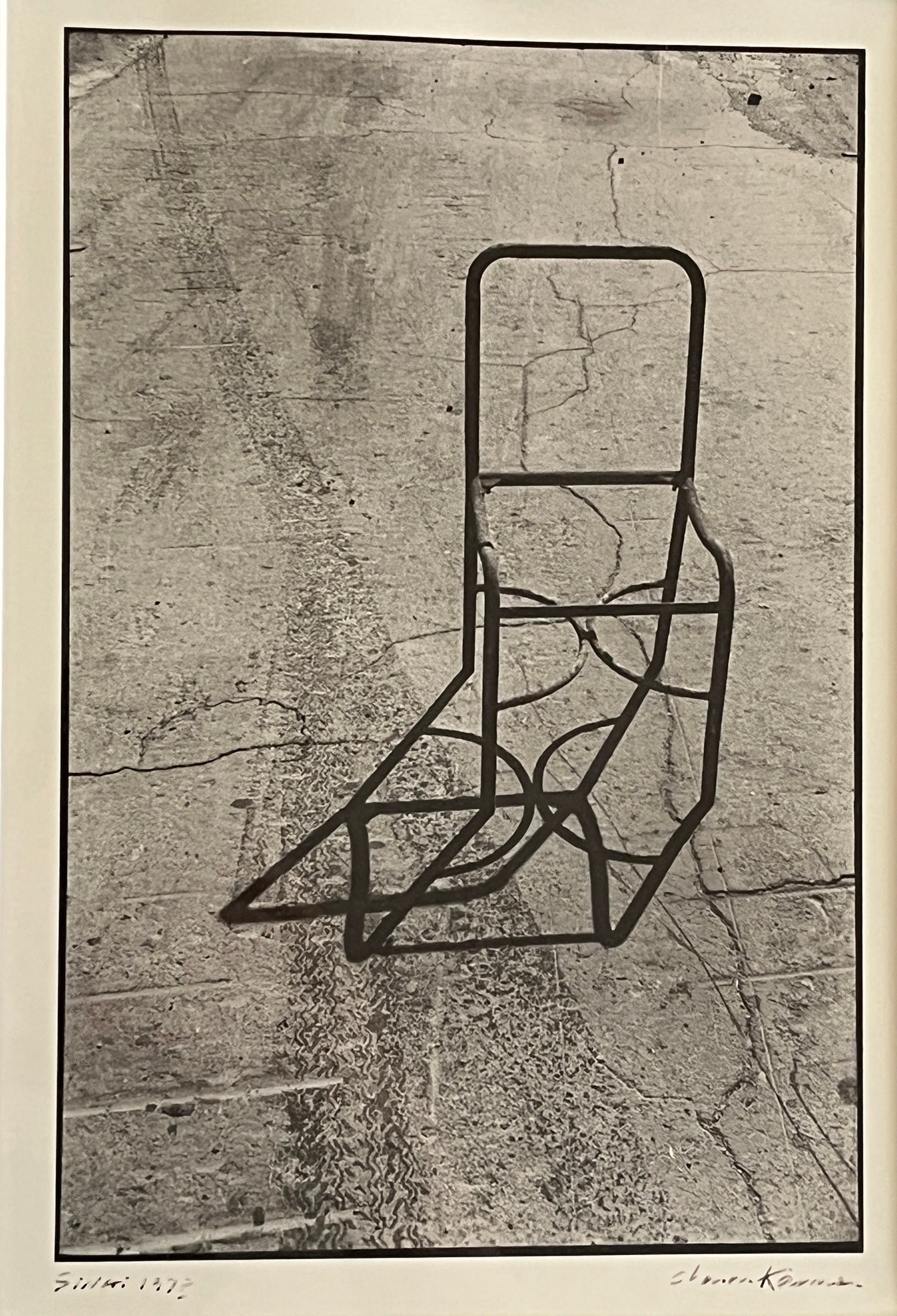 An Iron Framed CHAIM KENNER Silver Gelatin Print: Titled "Sinai" and dated 1973 on the bottom left corner, signed in the bottom right. Measures 19.25" H x 12.5" W x 1" D. Property of The Christina Kraemer Estate.