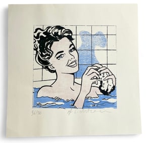 After ROY LICHTENSTEIN "Girl (Donna) in the Tub" Lithograph