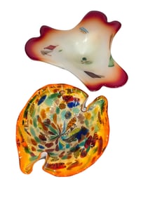 Two MURANO Art Glass Bowls, Confetti & Tutti Frutti