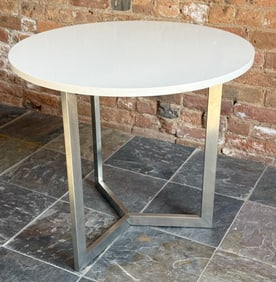 A Modernist Chrome & Marble Accent Table