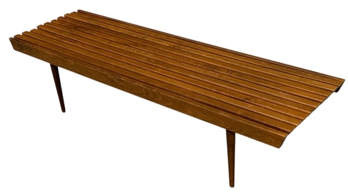 GEORGE NELSON STYLE Mid Century Slat Bench