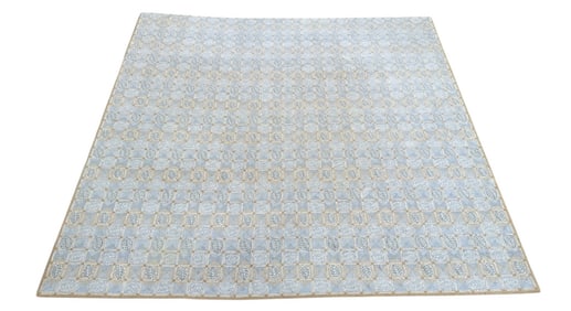 ELIZABETH EAKINS "Patchwork Leaf" Hand-Tufted Rug