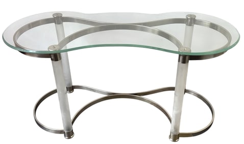 Postmodern Kidney Bean Glass Top Desk