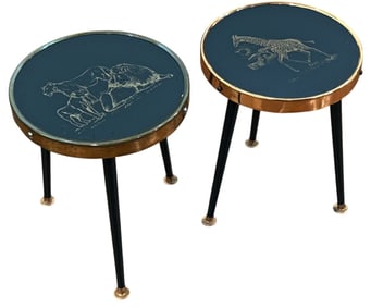 Vintage Petit Animal Motif Accent Tables