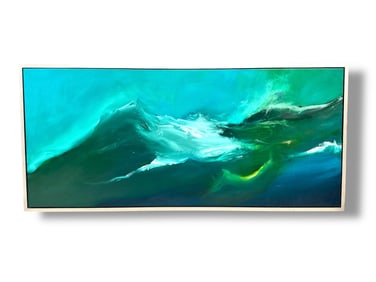 Framed Oil on Canvas "Waves Crashing", Wall Sized