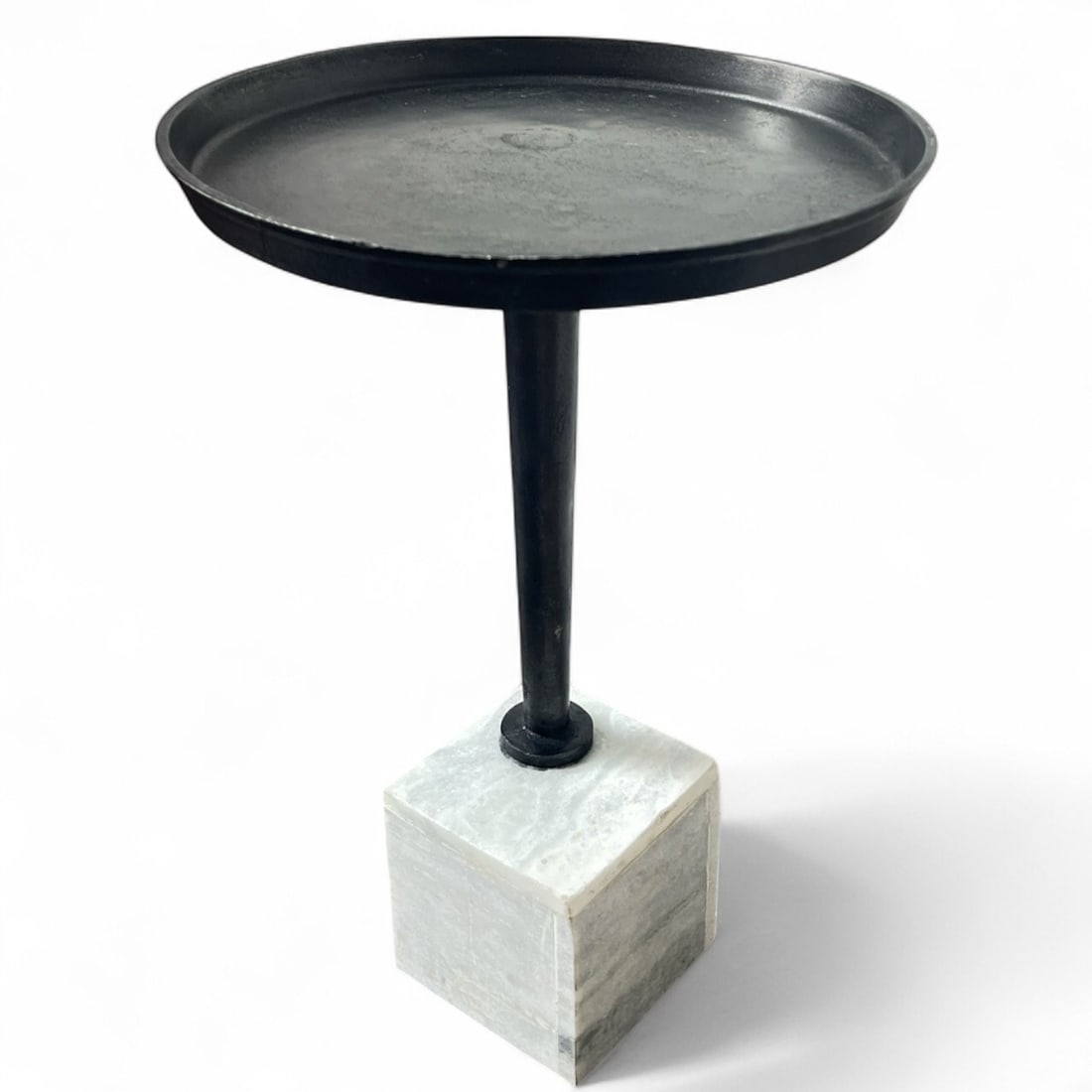 Modernist Marble and Iron Side Table (1 of 4)