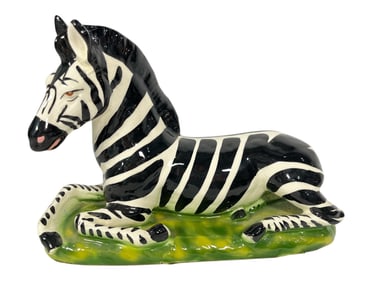 An Italian Glazed Ceramic Zebra
