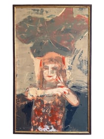 An Abstract Modernist Framed Print of a Woman