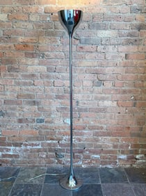 A Mid Century Style Chrome Torchiere Floor Lamp