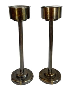 A Pair of Art Deco Style Bronze Drink Tables