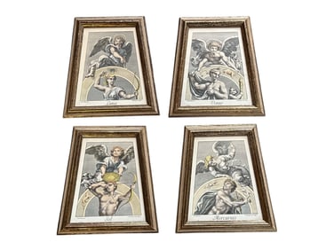 Roman Mythological Zodiac Artwork, Set of 4