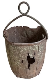 A Large Antique Iron Ore Bucket
