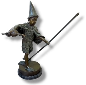 JIM DAVIDSON Life Size Bronze Sculpture of a Wizard Boy