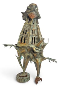 CLYDE BALL Brutalist Bronze Bird Man Sculpture