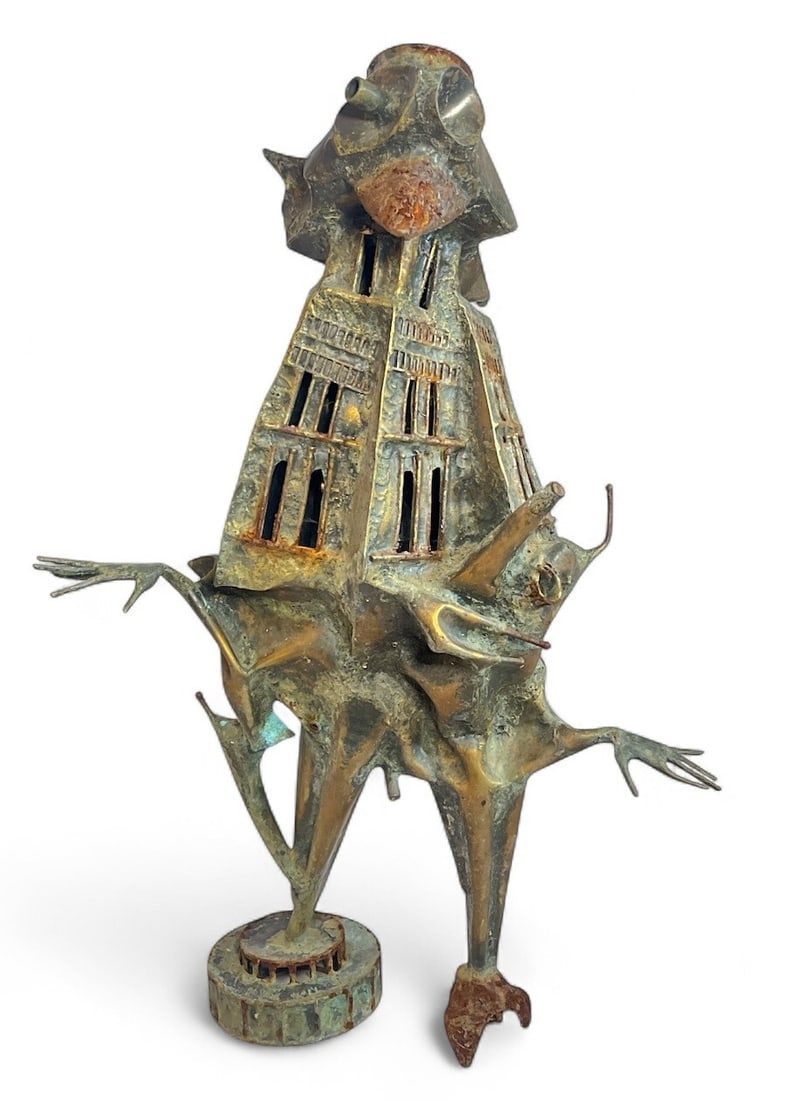 CLYDE BALL Brutalist Bronze Bird Man Sculpture (1 of 4)