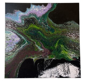 An Abstract Contemporary Acrylic Pour Painting