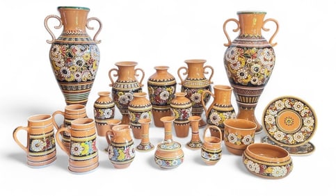 Collection KERALIT Czech Republic Folk Art Vases & Pitchers