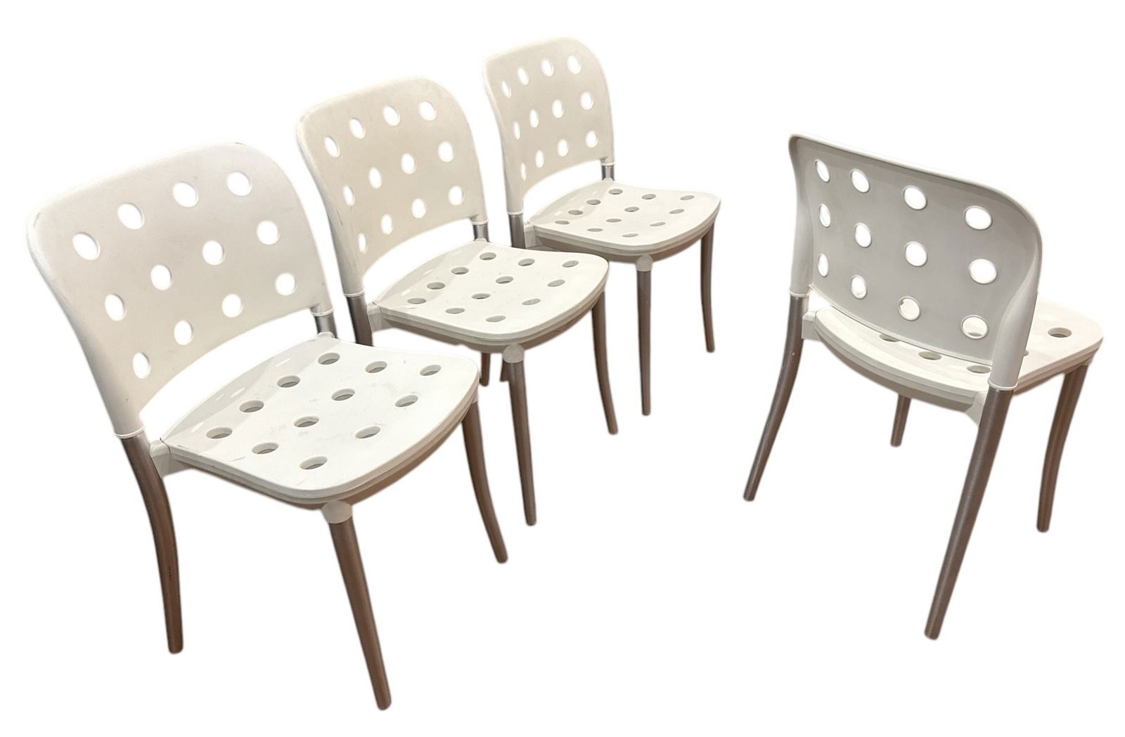 ANTONIO CITTERIO "Minni" Chairs for HALIFAX, Set of 4: 31" H to back x 19" H to seat x 18.5" W x 19.5" D. Manufacturers mark to underside.