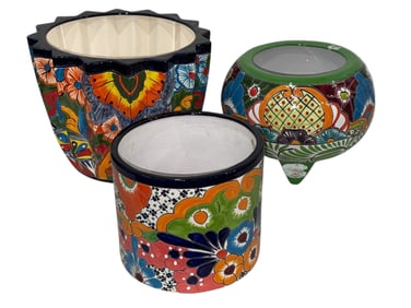 Mexican Terracotta Planters, Collection of 3