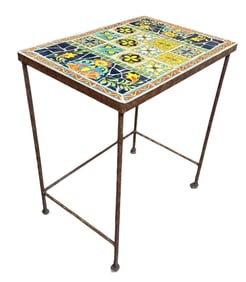 A TALAVERA Tile Top Side Table