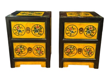 A Pair of Oriental Style Nightstands