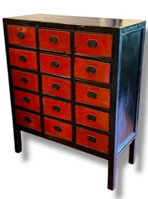 A Chinese Elm Wood Chest of Drawers