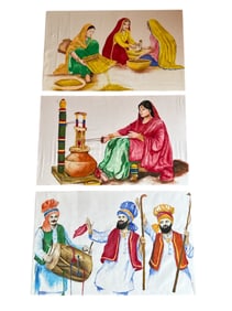 Three Punjabi Women Oil on Canvas