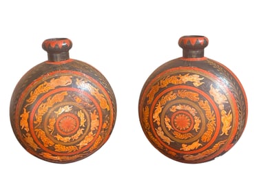 Two Large Indian Tin Vessels
