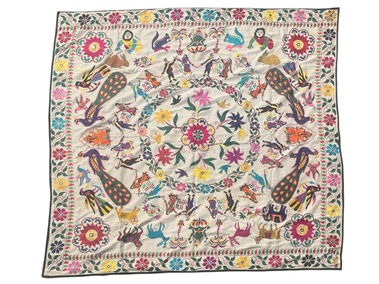 A Gujarati Indian Embroidered Tapestry (1 of 3)
