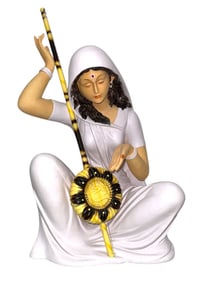 Large Sculpture of Mirabai With Ektara