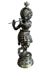 A Brass Divine Lord KRISHNA Buddhist Statue