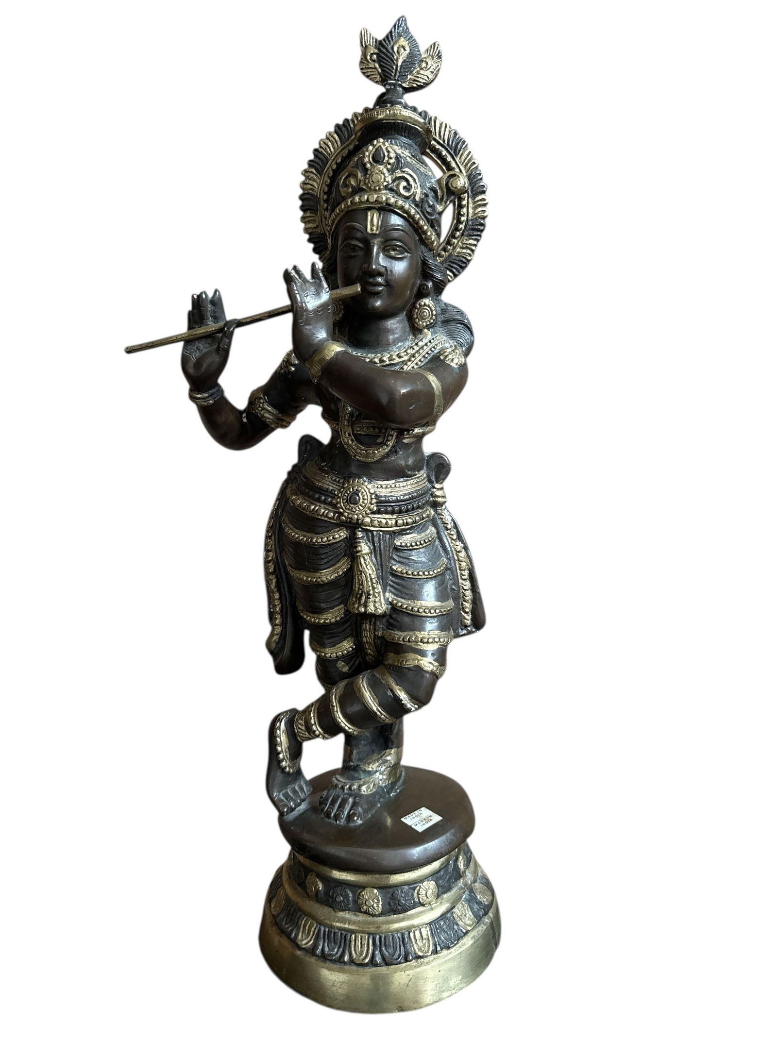 A Brass Divine Lord KRISHNA Buddhist Statue (1 of 4)