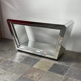 Post Modern Mirrored Console Table